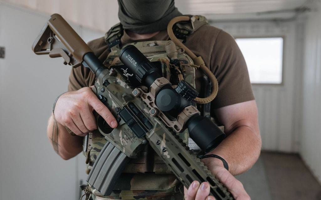 Element Optics Theos 2-10×42 FFP MRAD MPR-1D FDE